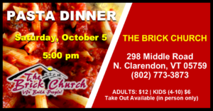 Pasta Dinner @ The Brick Church