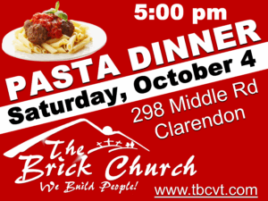 Pasta Dinner @ The Brick Church Fellowship Hall
